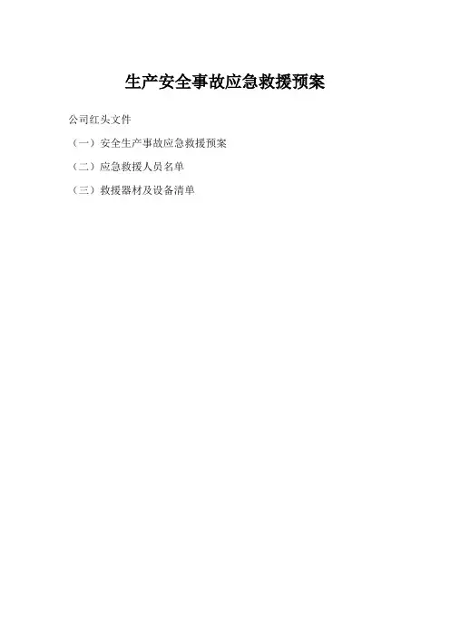 生产安全事故应急救援预案 2