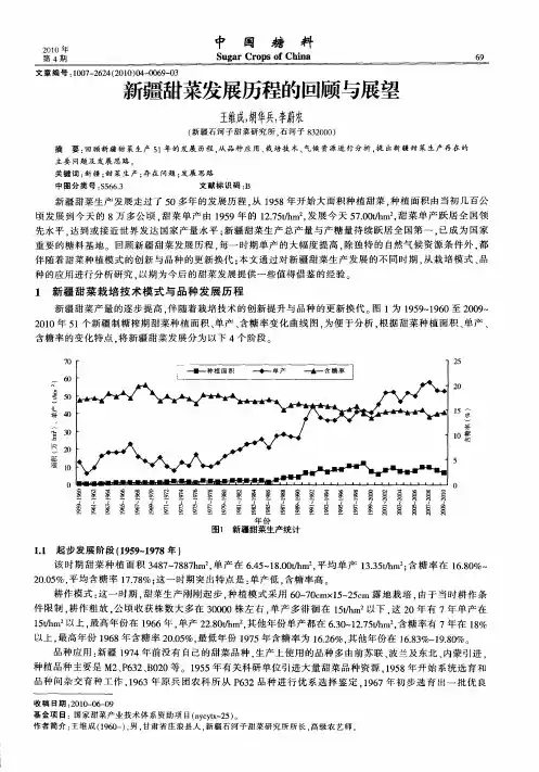 新疆甜菜发展历程的回顾与展望