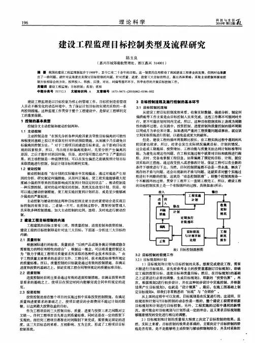 建设工程监理目标控制类型及流程研究
