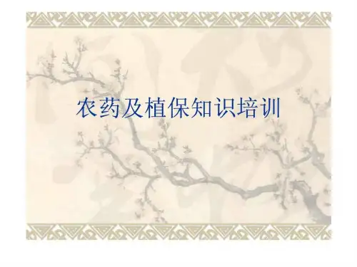 农药基础知识培训课件