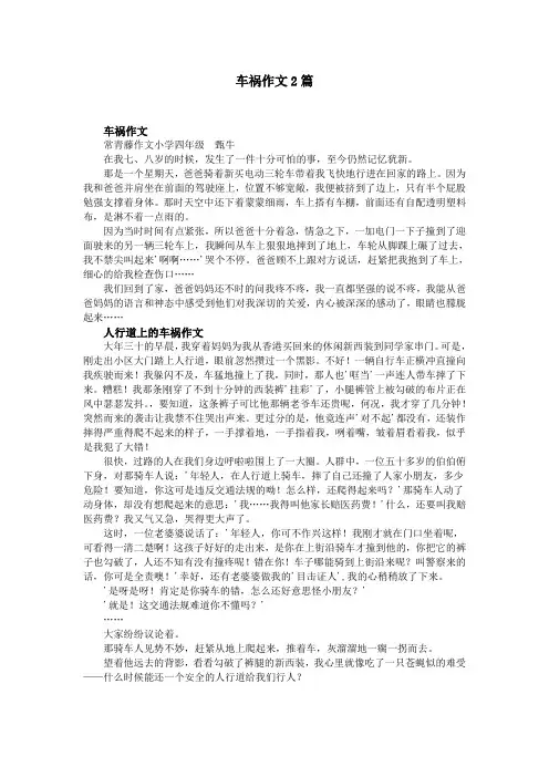 车祸作文2篇