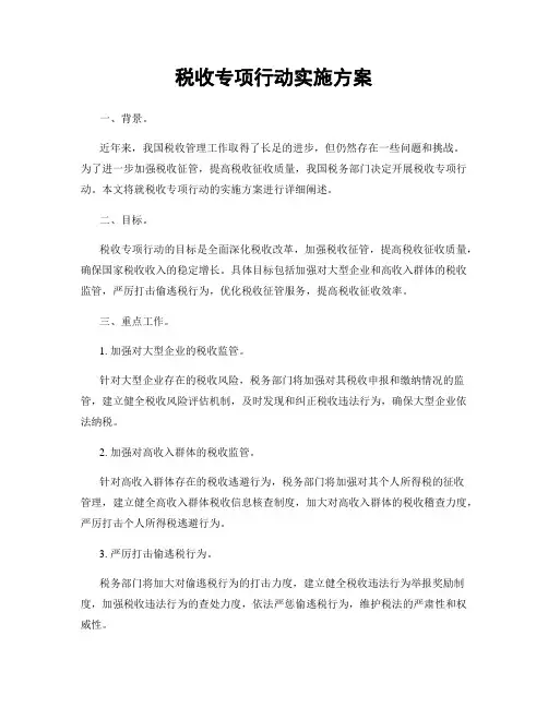 税收专项行动实施方案