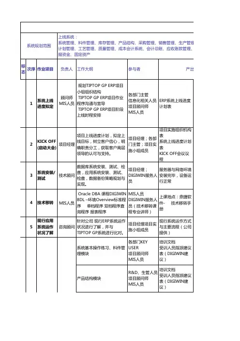 ERP实施计划-甘特图(详细)