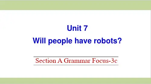 新人教版八年级上册英语 Unit 7 Section A Grammar Focus-3c 课件
