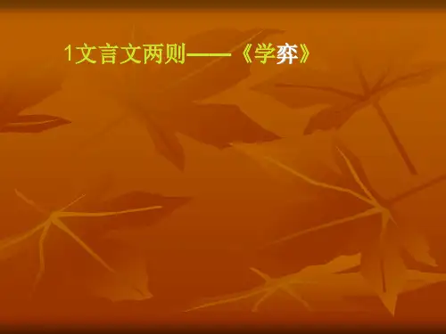 人教新课标六年级语文下册《文言文两则学弈》课件