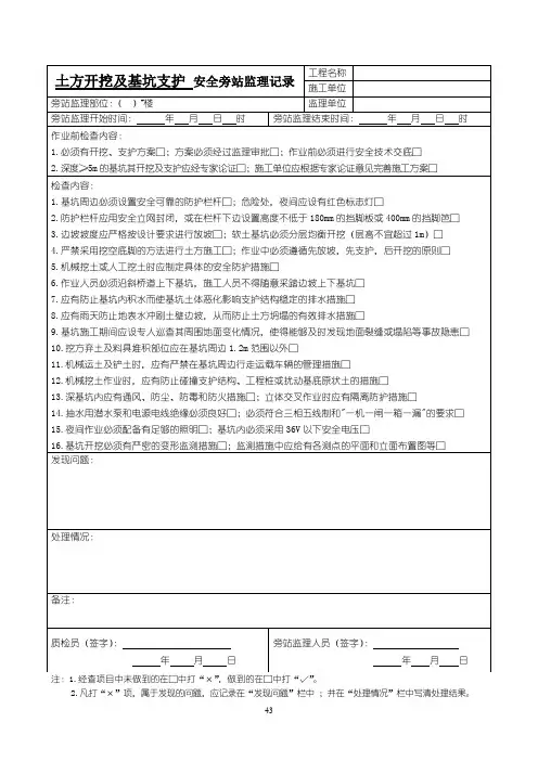 安全监理旁站记录.doc