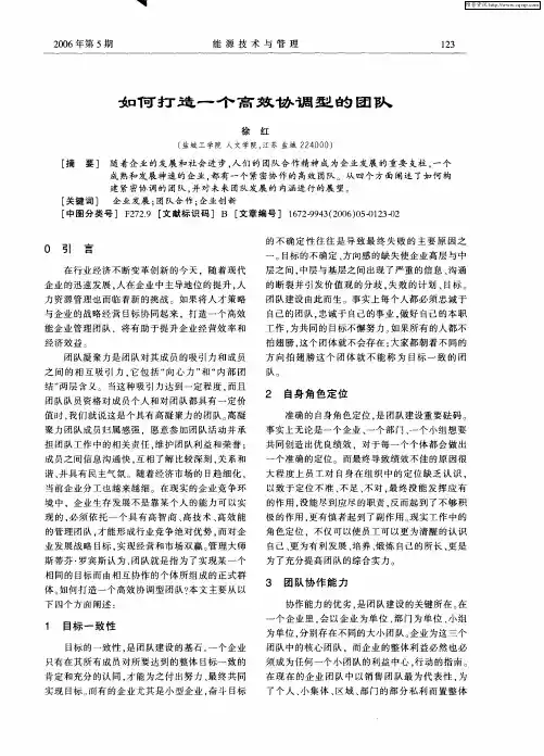 如何打造一个高效协调型的团队