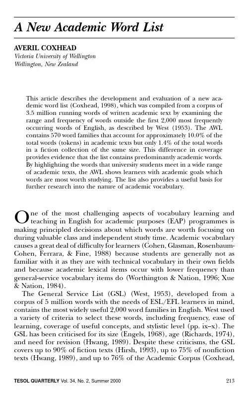 A New Academic Word List