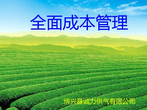 全面成本管理培训资料