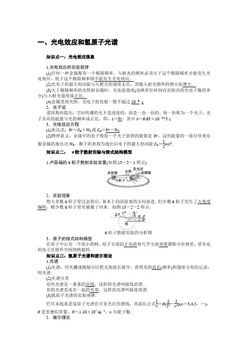 高中物理光电效应知识点