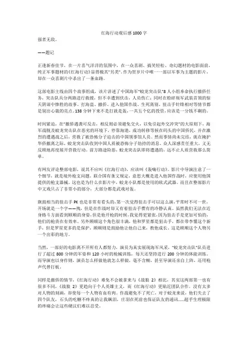红海行动观后感1000字