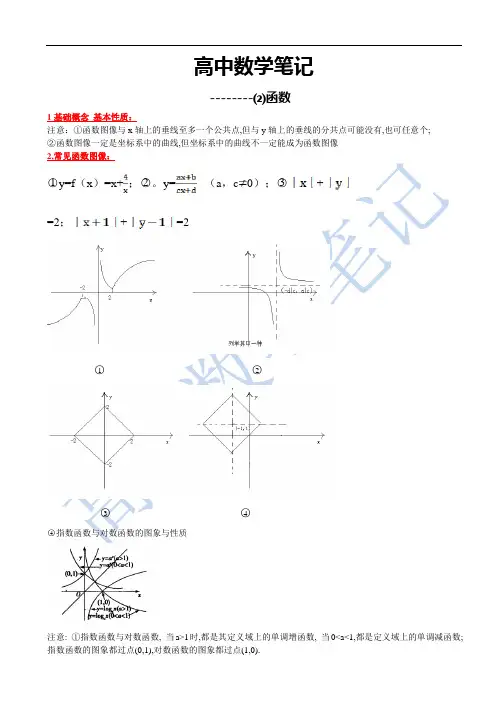 高中数学笔记-2-函数(18页完)