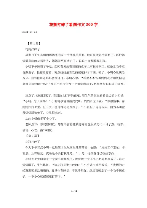 花瓶打碎了看图作文300字