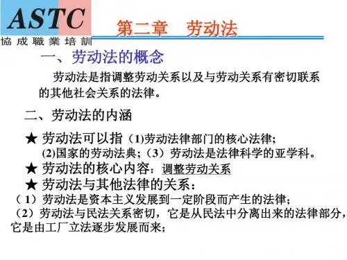 企业人力资源管理师(基础知识)内部培训资料——第2章劳动法