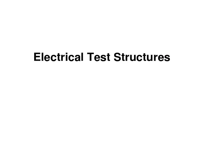Electrical Test Structures