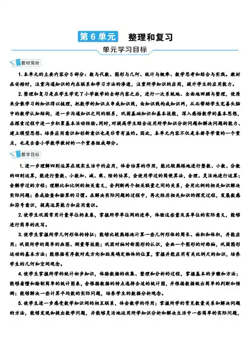 人教版六年级下册数学 数的认识(1)(导学案)