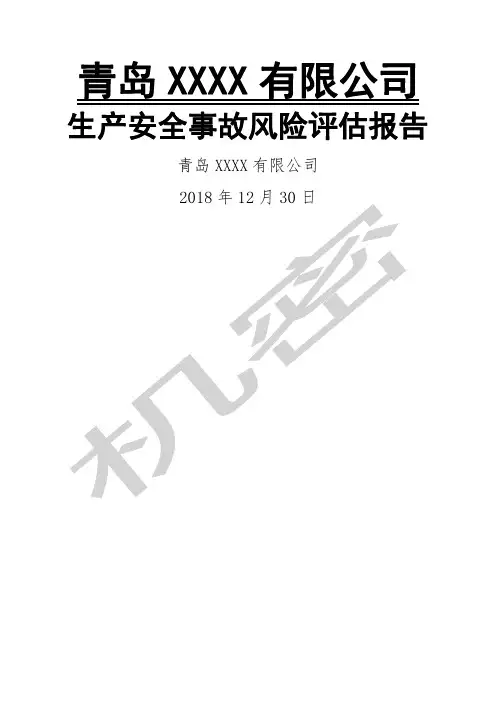 生产安全事故风险评估报告