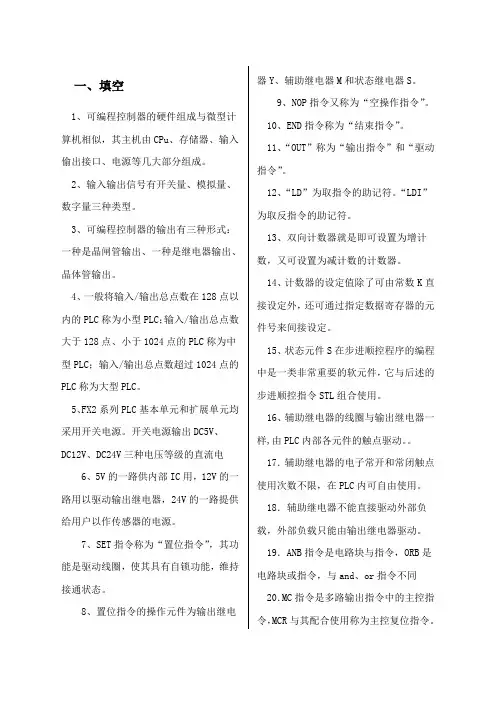 PLC试题库及答案
