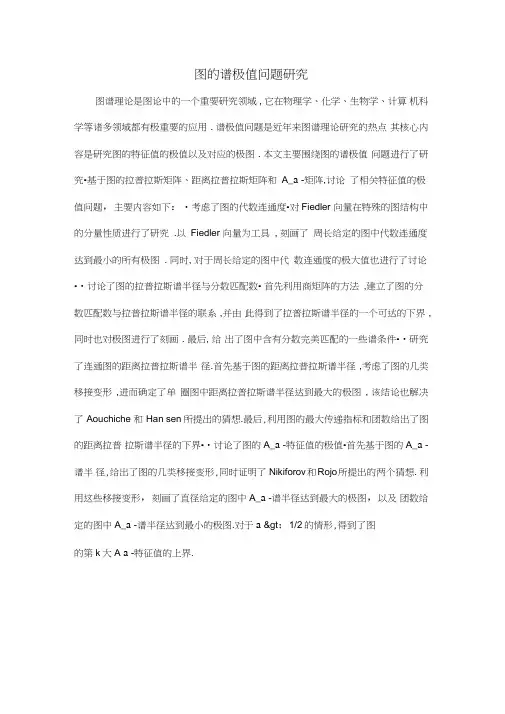 图的谱极值问题研究
