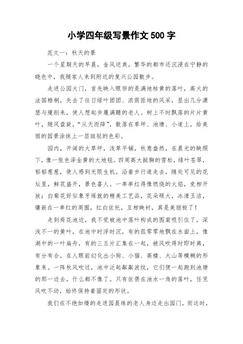 小学四年级写景作文500字_作文