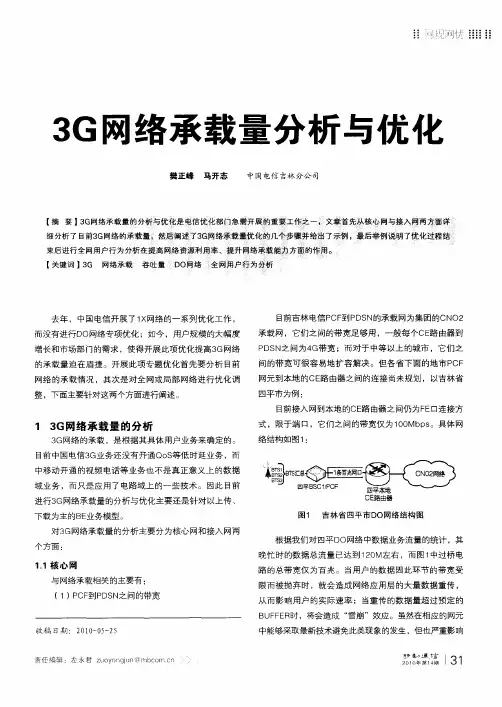3G网络承载量分析与优化