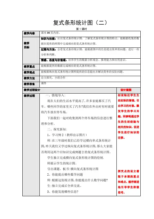 【人教版四年级数学下册】复式条形统计图 第二课时教学设计
