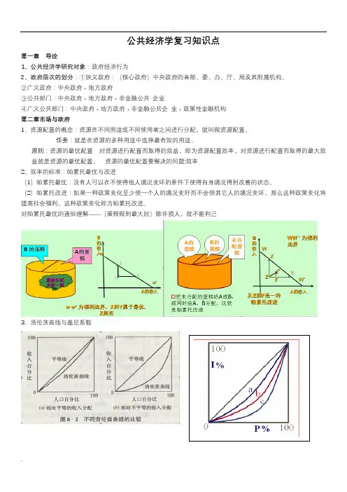 (完整版)公共经济学复习知识点