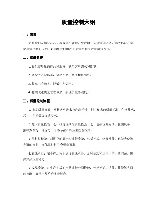 质量控制大纲 3