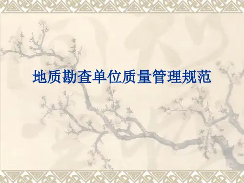 地质勘查单位质量管理规范