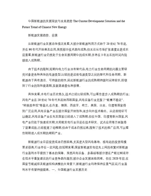 中国新能源的发展现状与未来趋势(精)