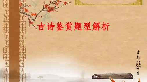 诗歌鉴赏 描绘画面题