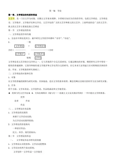 文学理论-童庆炳《文学理论教程》完整笔记