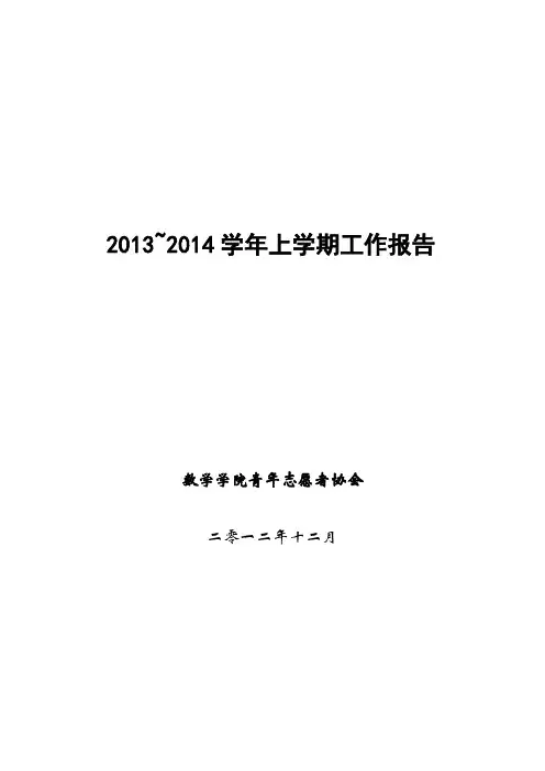 青年志愿者协会工作总结报告