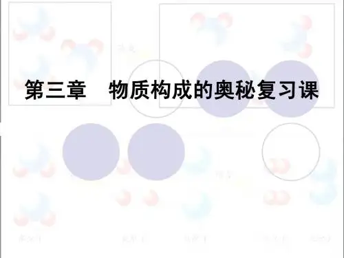[中学联盟]江苏省常州市新北区实验学校沪教全国版化学九年级全册《第三章 物质构成的奥秘》复习课件