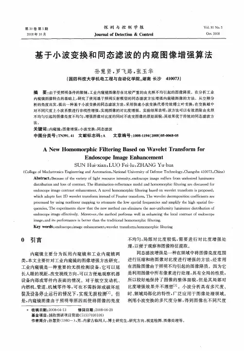 基于小波变换和同态滤波的内窥图像增强算法