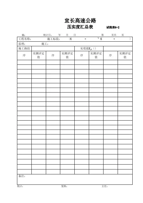 压实度报告汇总表6-2