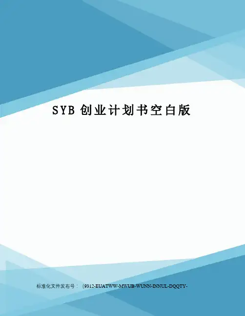SYB创业计划书空白版