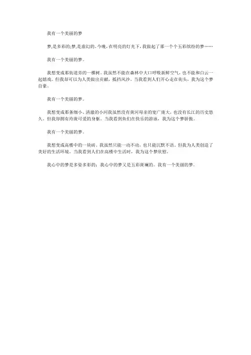 我有一个美丽的梦