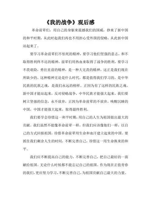 我的战争观后感