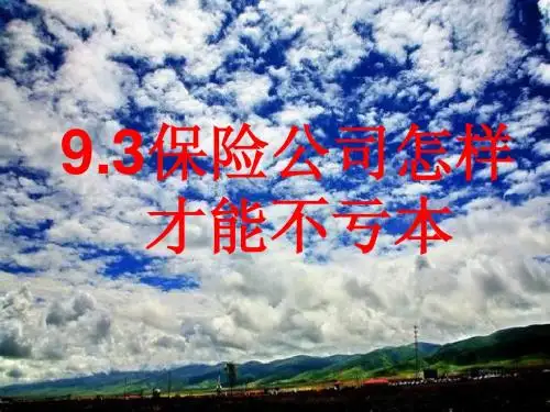9.3保险公司怎样才能不亏本