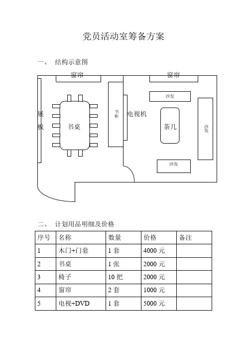 党员之家筹备方案