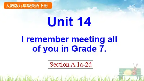 新人教版英语九年级下册《Unit 14 Section A 1a-2d》课件