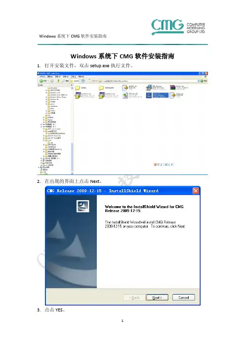 CMG软件Windows系统安装指南