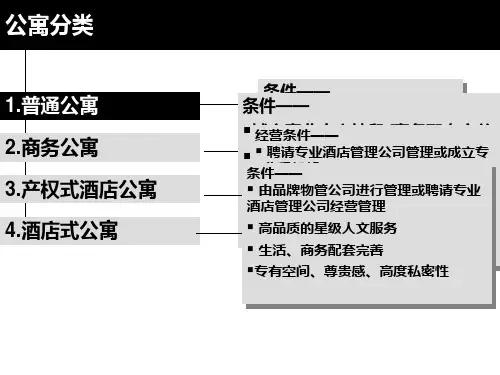 公寓分类及KPI体系(精)