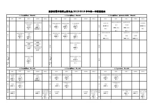 旅游管理学院硕士研究生2012-2013学年第一学期课程表