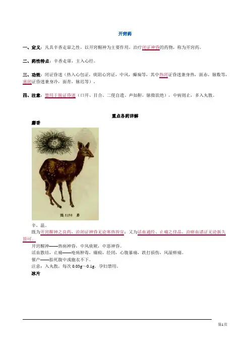 中药执业药师 开窍药重点详解