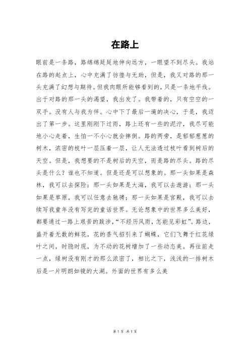 在路上_高一作文_4