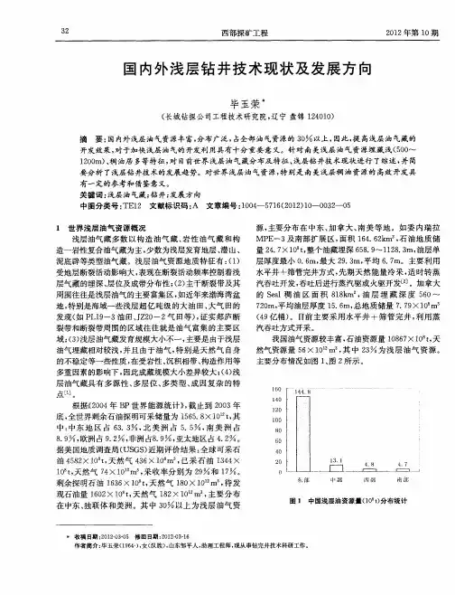 国内外浅层钻井技术现状及发展方向