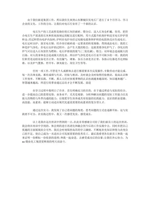 大学生培训实习报告