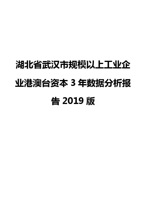 湖北省武汉市规模以上工业企业港澳台资本3年数据分析报告2019版
